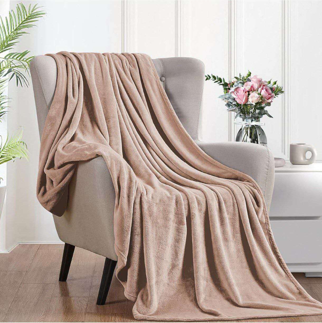 PLAID IN MORBIDA E CALDA FLANELLA CORAL BEIGE 200X220