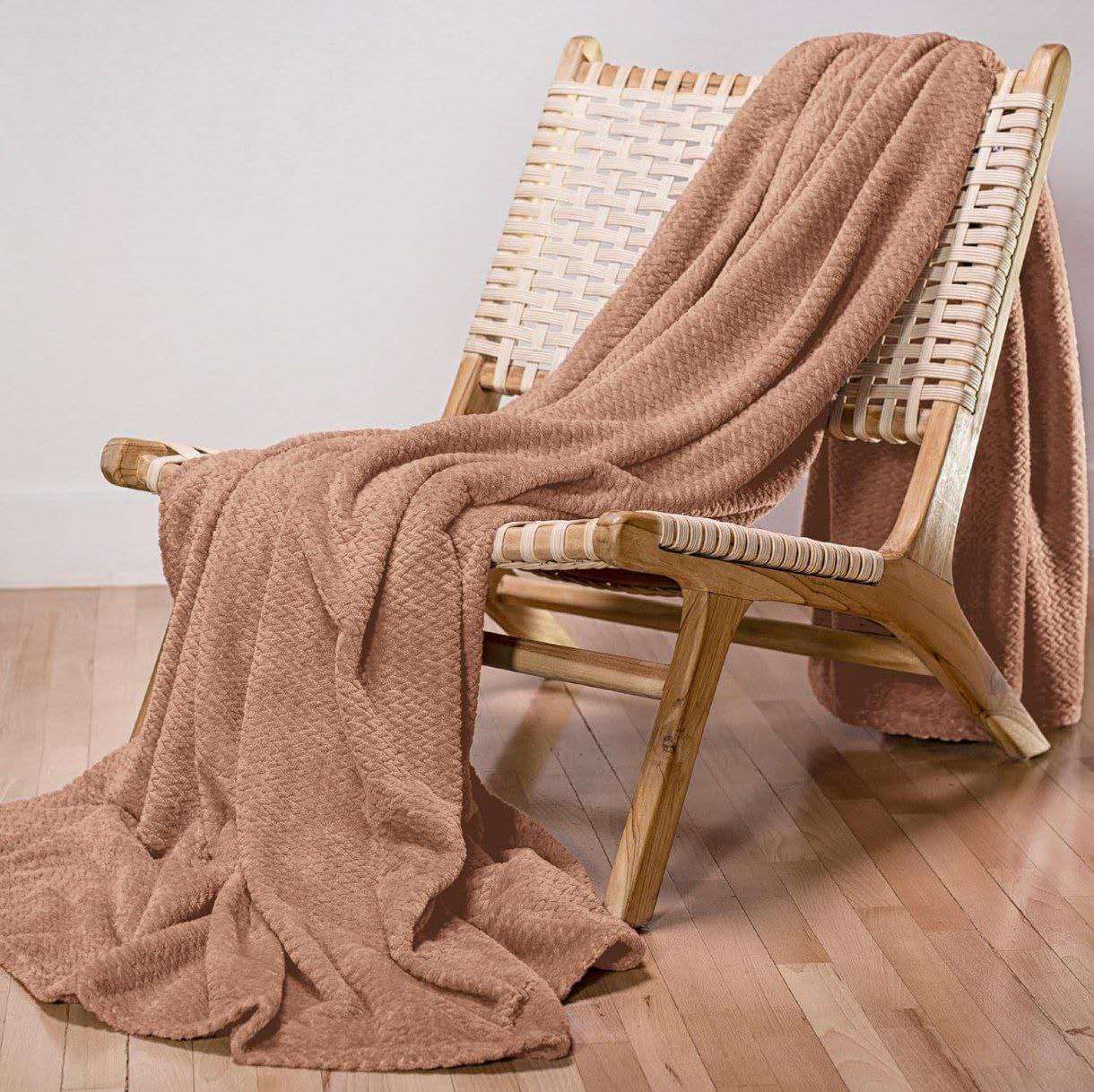 PLAID IN MORBIDA E CALDA FLANELLA CORAL BEIGE 200X220
