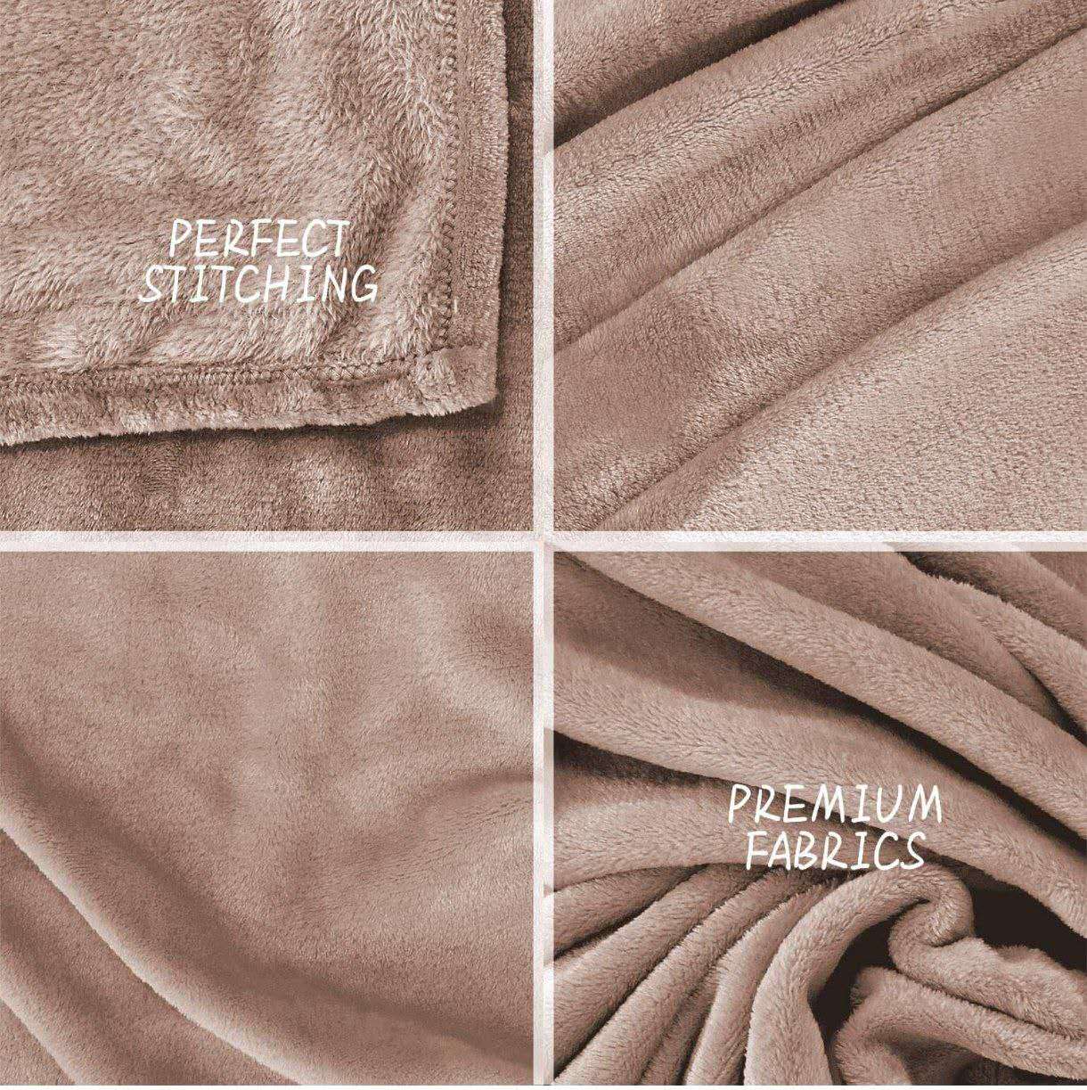 PLAID IN MORBIDA E CALDA FLANELLA CORAL BEIGE 200X220
