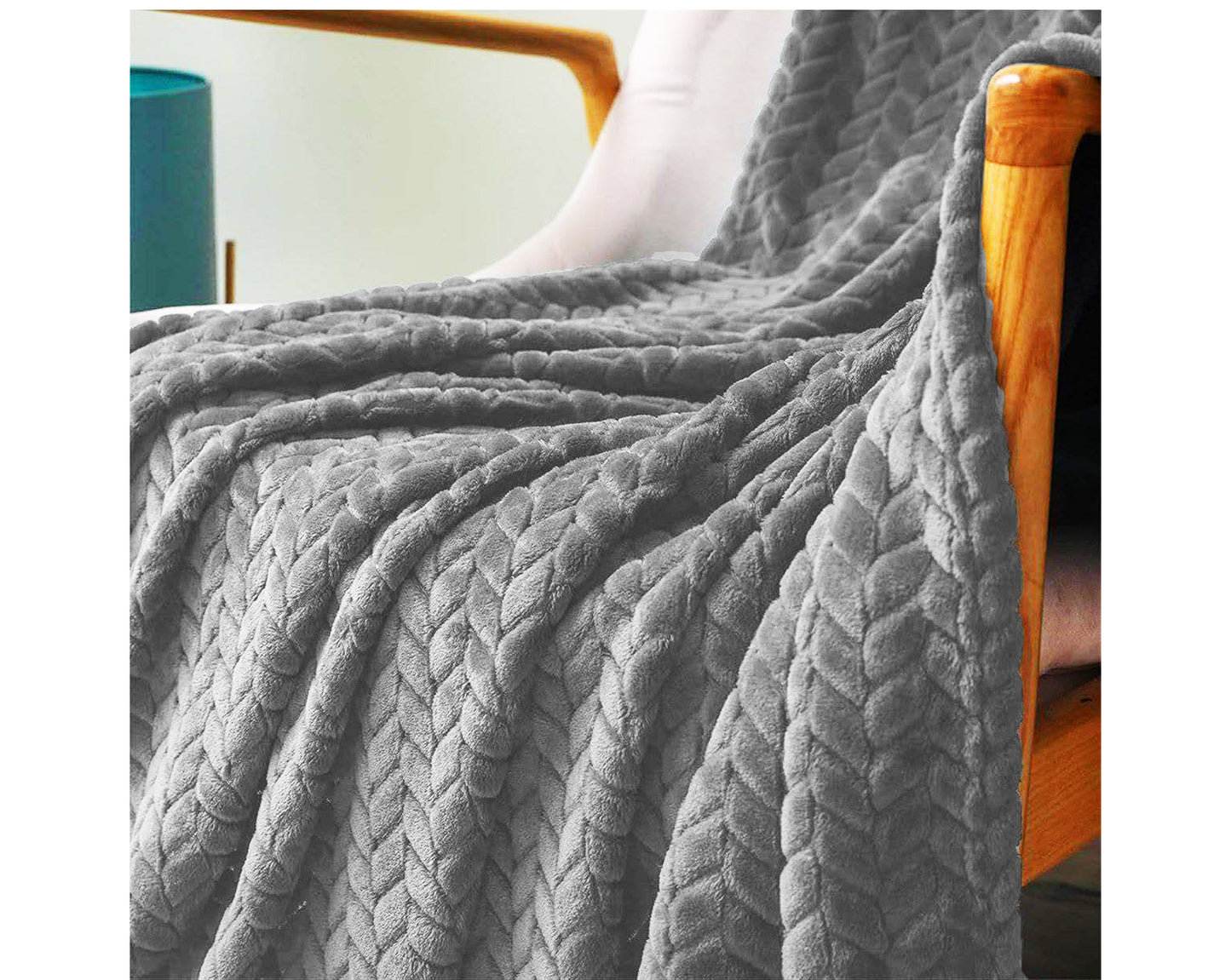 PLAID IN MORBIDA E CALDA FLANELLA CORAL GRIGIO SCURO 160X200