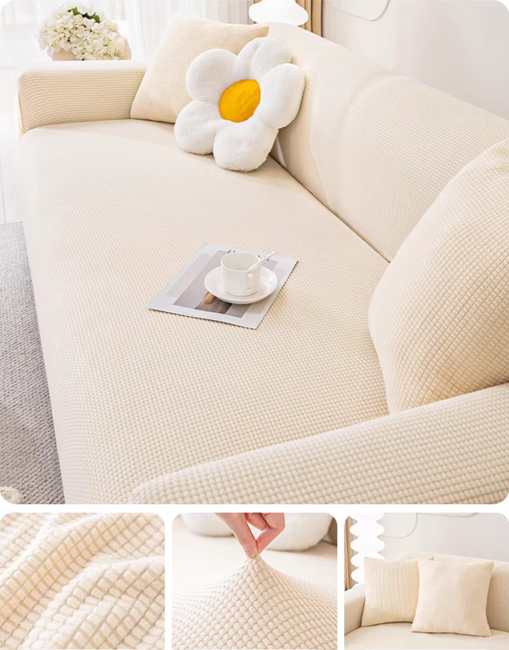 FODERA PER DIVANO PANNA, COPRIDIVANO ELASTICIZZATO JACQUARD
