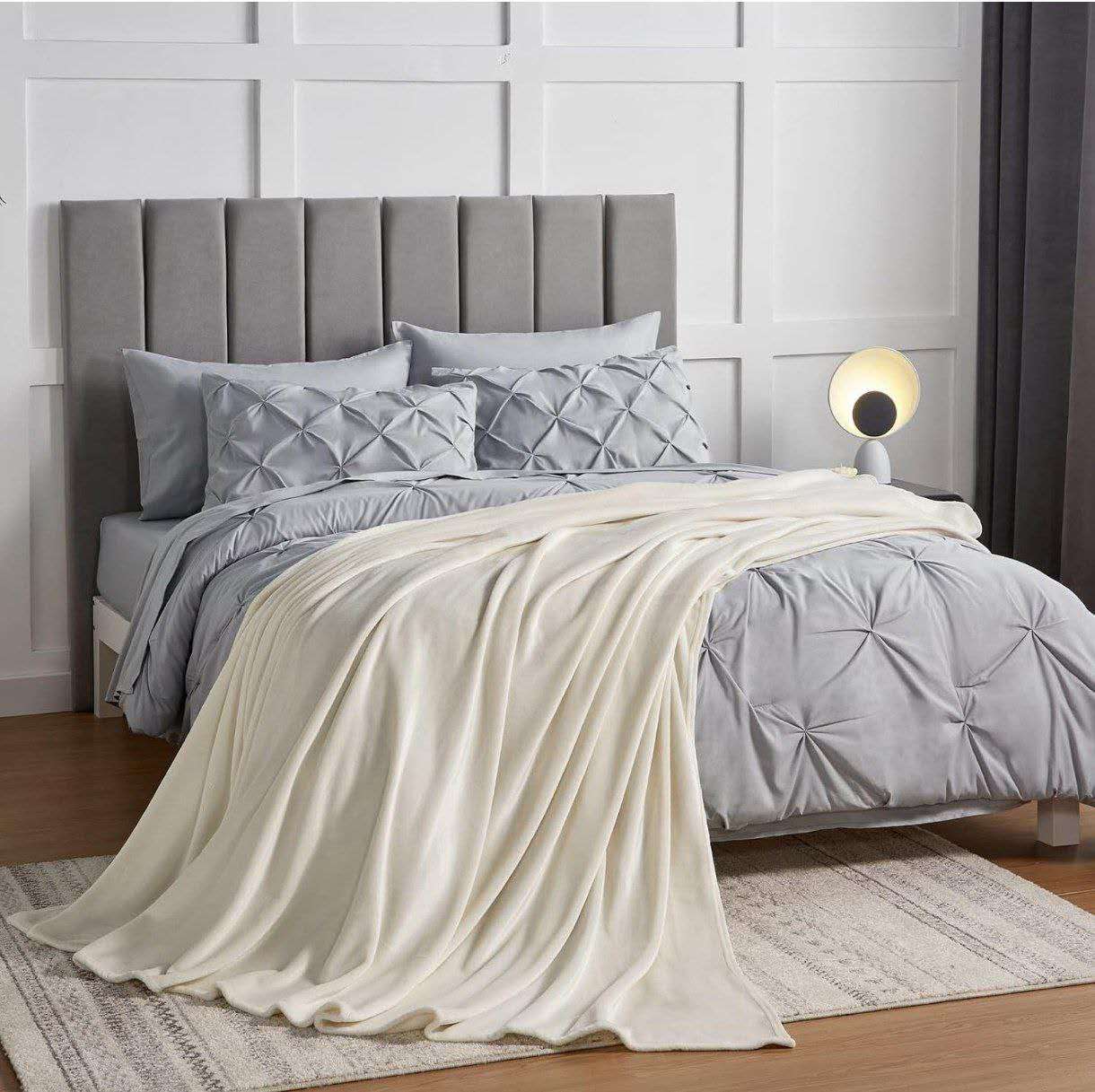 PLAID IN MORBIDA E CALDA FLANELLA CORAL PANNA 200X220