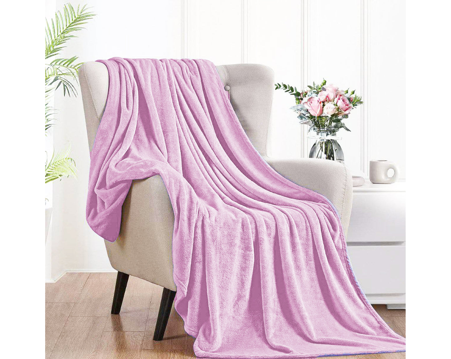 PLAID IN MORBIDA E CALDA FLANELLA CORAL ROSA 160X200