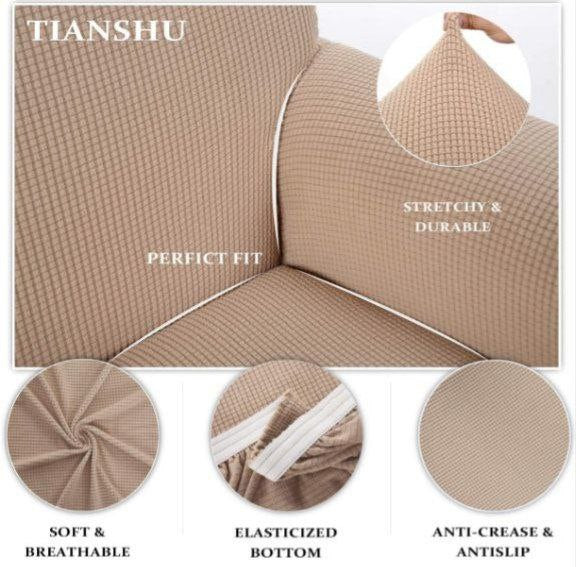 FODERA PER DIVANO PANNA, COPRIDIVANO ELASTICIZZATO JACQUARD